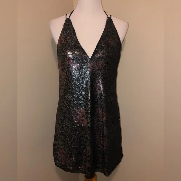 NWT Free People Sequined Mini Dress,Size-Small - Picture 1 of 9
